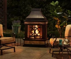 35.4" Heirloom Black Slate Wood Burning Patio Fireplace -Garden Oasis 810527530 11