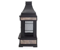 35.4" Heirloom Black Slate Wood Burning Patio Fireplace -Garden Oasis 810527530 4