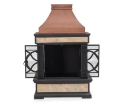 35.4" Heirloom Copper Slate Wood Burning Patio Fireplace -Garden Oasis 810527841 3