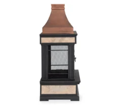 35.4" Heirloom Copper Slate Wood Burning Patio Fireplace -Garden Oasis 810527841 4