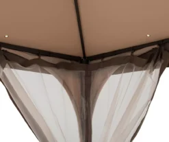 Tan & Brown 2-Tier Soft Top Gazebo With Netting -Garden Oasis 810527847 11