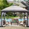 Gray & Black 2-Tier Gazebo, (10.5' X 13') -Garden Oasis 810527850 1