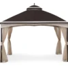 Brown & Tan 2-Tier Gazebo, (10.5' X 13') -Garden Oasis 810527851