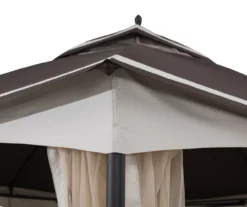 Brown & Tan 2-Tier Gazebo, (10.5' X 13') -Garden Oasis 810527851 2