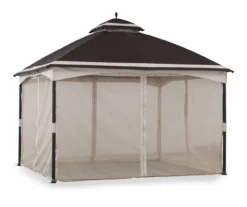 Brown & Tan 2-Tier Gazebo, (10.5' X 13') -Garden Oasis 810527851 9