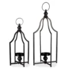 Black Metal 2-Piece Candle Lantern Set -Garden Oasis 810528187 1