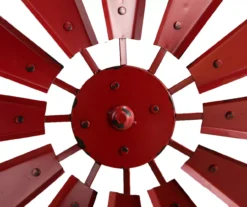 28.5" Red Metal Windmill Wall Decor -Garden Oasis 810528189 7