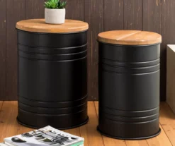 Farmhouse Barrel Storage Stools, 2-Pack -Garden Oasis 810528258 10