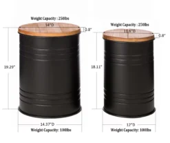 Farmhouse Barrel Storage Stools, 2-Pack -Garden Oasis 810528258 13