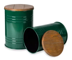 Farmhouse Barrel Storage Stools, 2-Pack -Garden Oasis 810528260 2