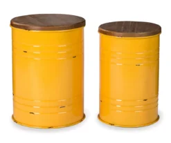 Farmhouse Barrel Storage Stools, 2-Pack -Garden Oasis 810528271 1