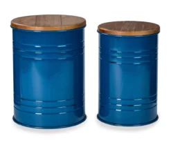 Farmhouse Barrel Storage Stools, 2-Pack -Garden Oasis 810528272 1