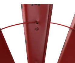 Red Half Windmill Wheel Wall Decor -Garden Oasis 810528351 3