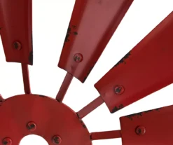 Red Half Windmill Wheel Wall Decor -Garden Oasis 810528351 7