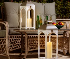 Whitewash Open Frame 2-Piece Candle Lantern Set -Garden Oasis 810528357 13