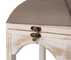 Whitewash Open Frame 2-Piece Candle Lantern Set -Garden Oasis 810528357 3