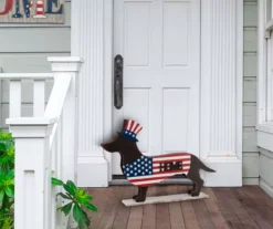 "Welcome" 2-Sided Patriotic Dachshund Decor -Garden Oasis 810529864 8