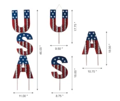 "USA" Letters 3-Piece Yard Stake Set -Garden Oasis 810529879 5