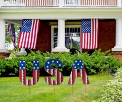 "USA" Letters 3-Piece Yard Stake Set -Garden Oasis 810529879 8