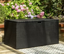 Black 140-Gallon All-Weather Wicker Storage Deck Box -Garden Oasis 810530855 A0 3