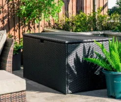 Black 140-Gallon All-Weather Wicker Storage Deck Box -Garden Oasis 810530855 A0 5