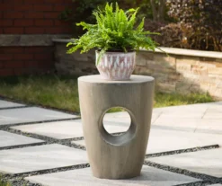 18" Round Concrete Look Garden Table -Garden Oasis 810531030 11