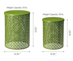 Green 2-Piece Metal Drum Garden Table Set -Garden Oasis 810531034 6