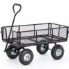4 Cu. Ft. Black 4-Wheel Steel Mesh Utility Garden Cart -Garden Oasis 810537282