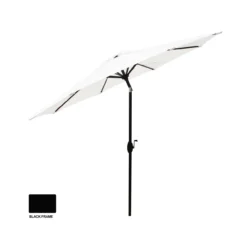 9' Simply White Tilt Market Patio Umbrella -Garden Oasis 810540694 1