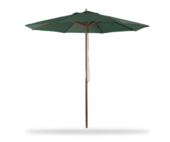 9' Green Wood Market Patio Umbrella