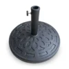 Black Round Embossed Stone Resin Umbrella Base