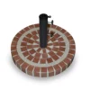 Brick Mosaic Round Cement & Ceramic Umbrella Base -Garden Oasis 810540716