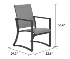 COSCO Capitol Hill Gray Sling Patio Dining Chairs, 6-Pack -Garden Oasis 810541219 6