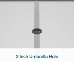 Paloma Gray Glass Top & Steel Patio Dining Table -Garden Oasis 810541220 3