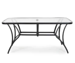 Paloma Gray Glass Top & Steel Patio Dining Table -Garden Oasis 810541220 5