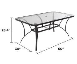 Paloma Gray Glass Top & Steel Patio Dining Table -Garden Oasis 810541220 6