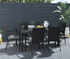 Lakewood Ranch Black Glass & Wicker Patio Dining Table -Garden Oasis 810541483 4