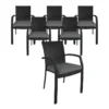 COSCO Lakewood Ranch Black Cushioned Wicker Patio Dining Chairs, 6-Pack -Garden Oasis 810541484 1