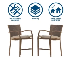 Lakewood Ranch Brown 3-Piece Wicker High Top Bistro Patio Furniture Set -Garden Oasis 810541486 3