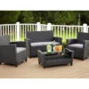 COSCO Malmo Black 4-Piece Wicker Cushioned Patio Furniture Set -Garden Oasis 810541489 1