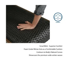 COSCO Villa Park Brown Wicker SmartWick Chaise Patio Lounge -Garden Oasis 810541490 3