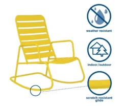 Roberta Yellow Patio Rocking Chair -Garden Oasis 810541496 3