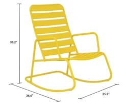 Roberta Yellow Patio Rocking Chair -Garden Oasis 810541496 6