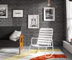 Roberta White Patio Rocking Chair -Garden Oasis 810541497 2