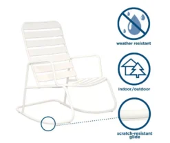 Roberta White Patio Rocking Chair -Garden Oasis 810541497 4