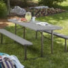 COSCO Intellefit Dark Gray 2-Bench Folding Outdoor Picnic Table -Garden Oasis 810541500 1