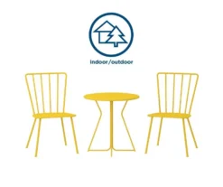 Heidi Yellow 3-Piece Bistro Patio Furniture Set -Garden Oasis 810541503 3