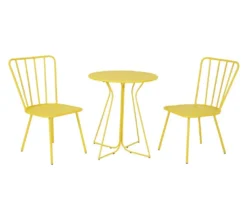 Heidi Yellow 3-Piece Bistro Patio Furniture Set -Garden Oasis 810541503 4