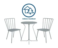 Heidi Light Gray 3-Piece Bistro Patio Furniture Set -Garden Oasis 810541505 3