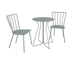 Heidi Light Gray 3-Piece Bistro Patio Furniture Set -Garden Oasis 810541505 4